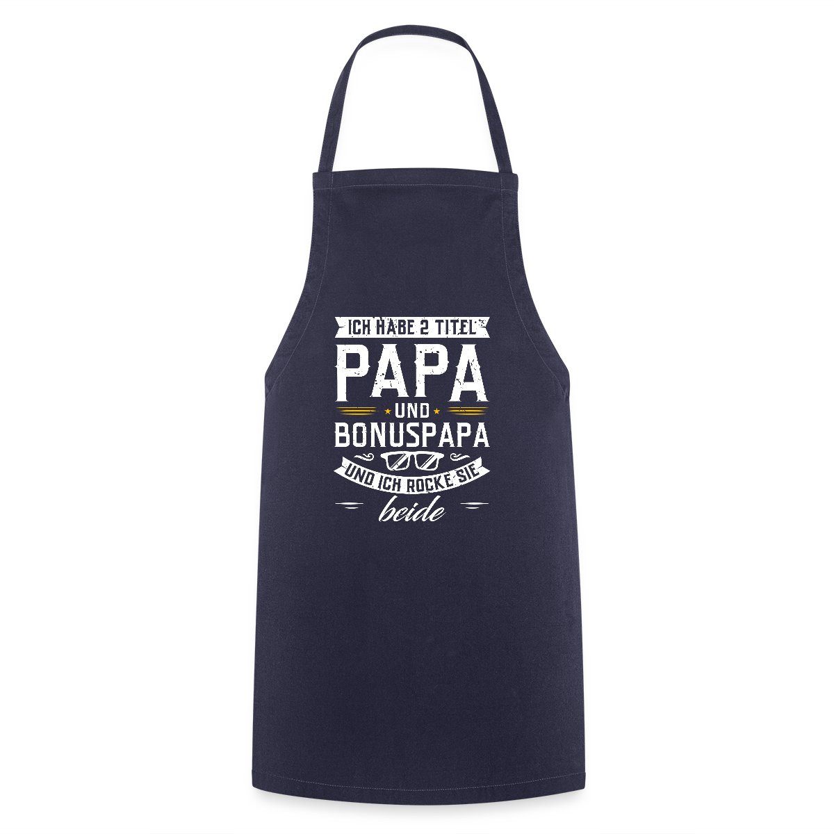 Spreadshirt Kochschürze Ich Habe 2 Titel Papa Und Bonus Papa Vatertag Geschenk Stiefpapa Kochs, (1-tlg)