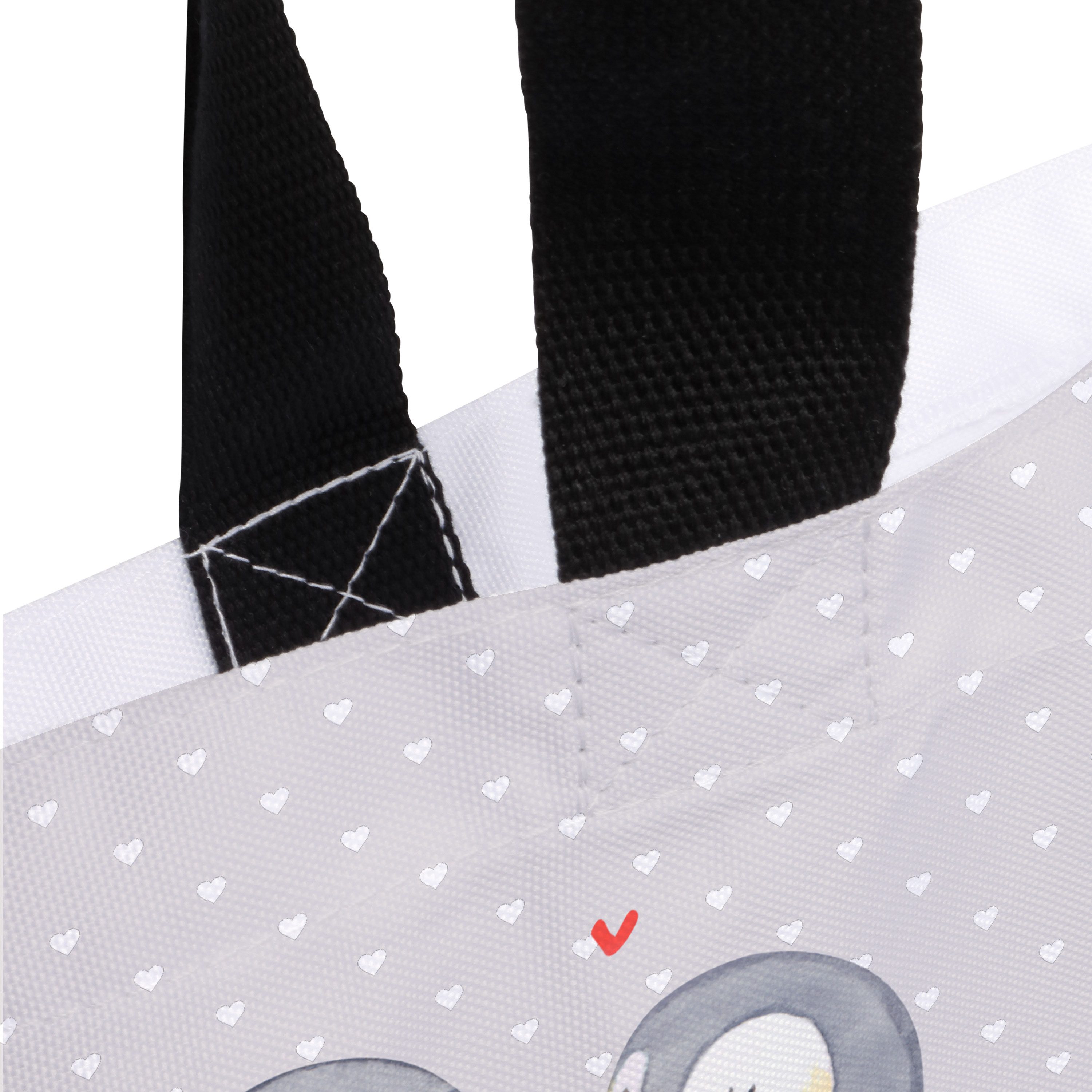 Mr. & Mrs. Panda Shopper Pinguine trösten, Schultasche, Grau Pastell, Hochzeitstag, Tasche, Tr (Packung), City-Shopper Tragetasche Geschenk für Freundin