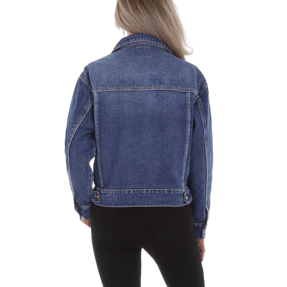 Damen Used-Look Blau Ital-Design Jeansjacke in Jeansjacke Freizeit