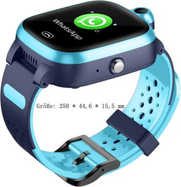 GelldG Smartwatch, Kinder Smartwatch 4G, GPS-Tracker-Uhr mit Videoanruf Smartwatch