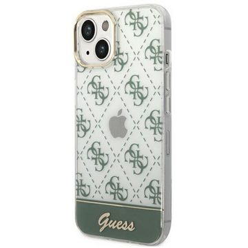 Guess Handyhülle Guess 4G Pattern Script Collection Hardcase Hülle Cover für Apple iPhone 14 Khaki