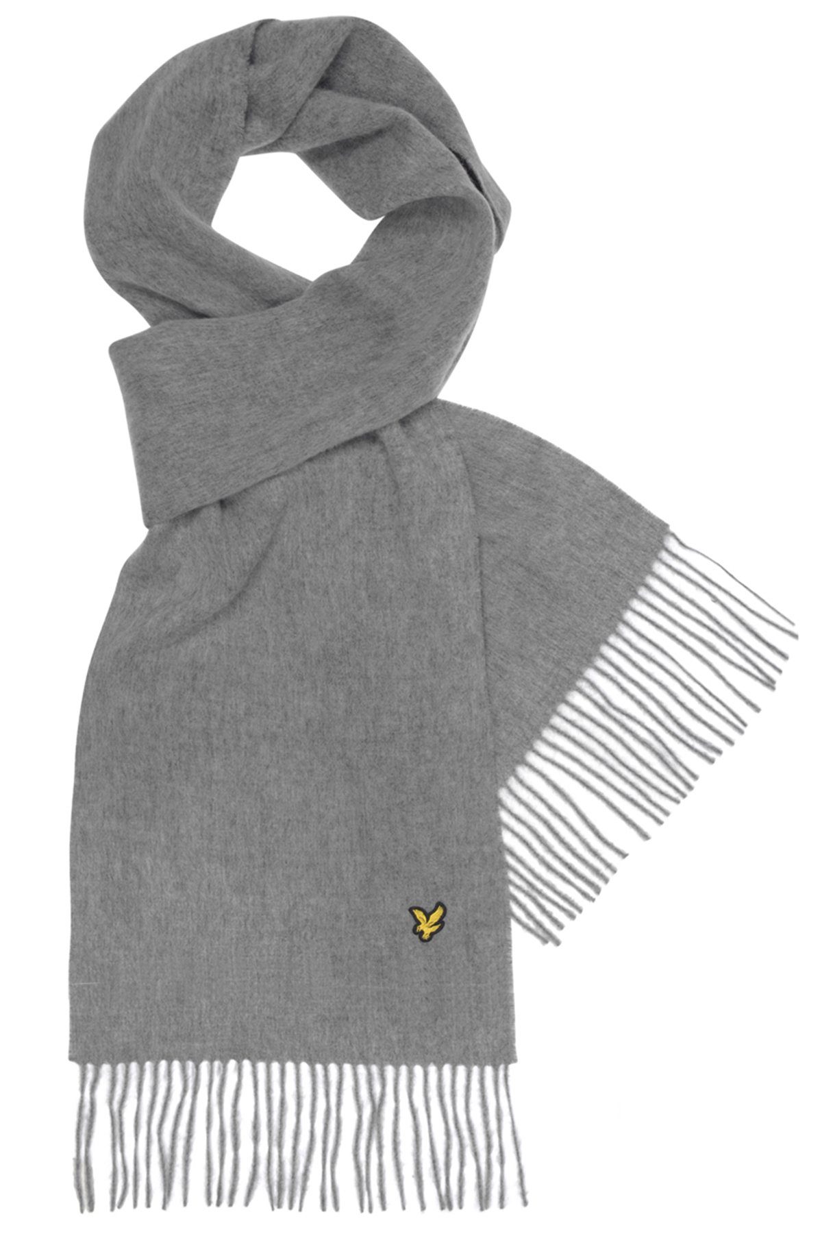 Lyle & Scott Aus Lambswool Grau Strickschal