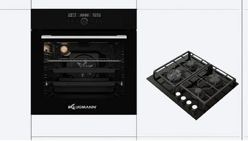 Klugmann Elektro-Herd-Set KO1676TCPI+KT6000B5, mit 1-fach-Teleskopauszug, Teleskopauszug, 76L, 16 Funktionen, WOK-Brenner 4,0 kW, WOK-Aufsatz