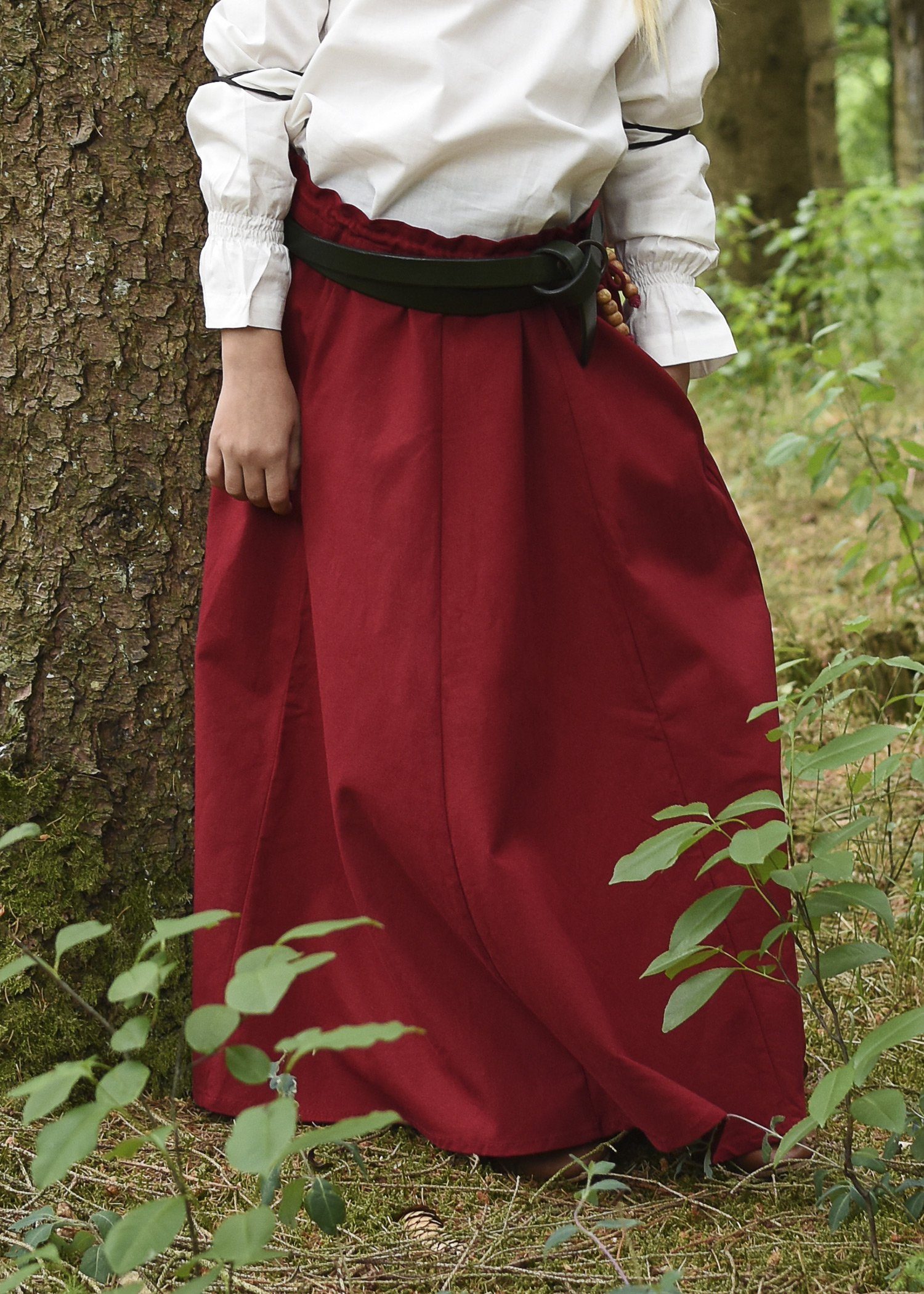 Battle Merchant Ritter-Kostüm Kinder Mittelalter-Rock Lucia, weit ausgestellt, rot, Gr. 128