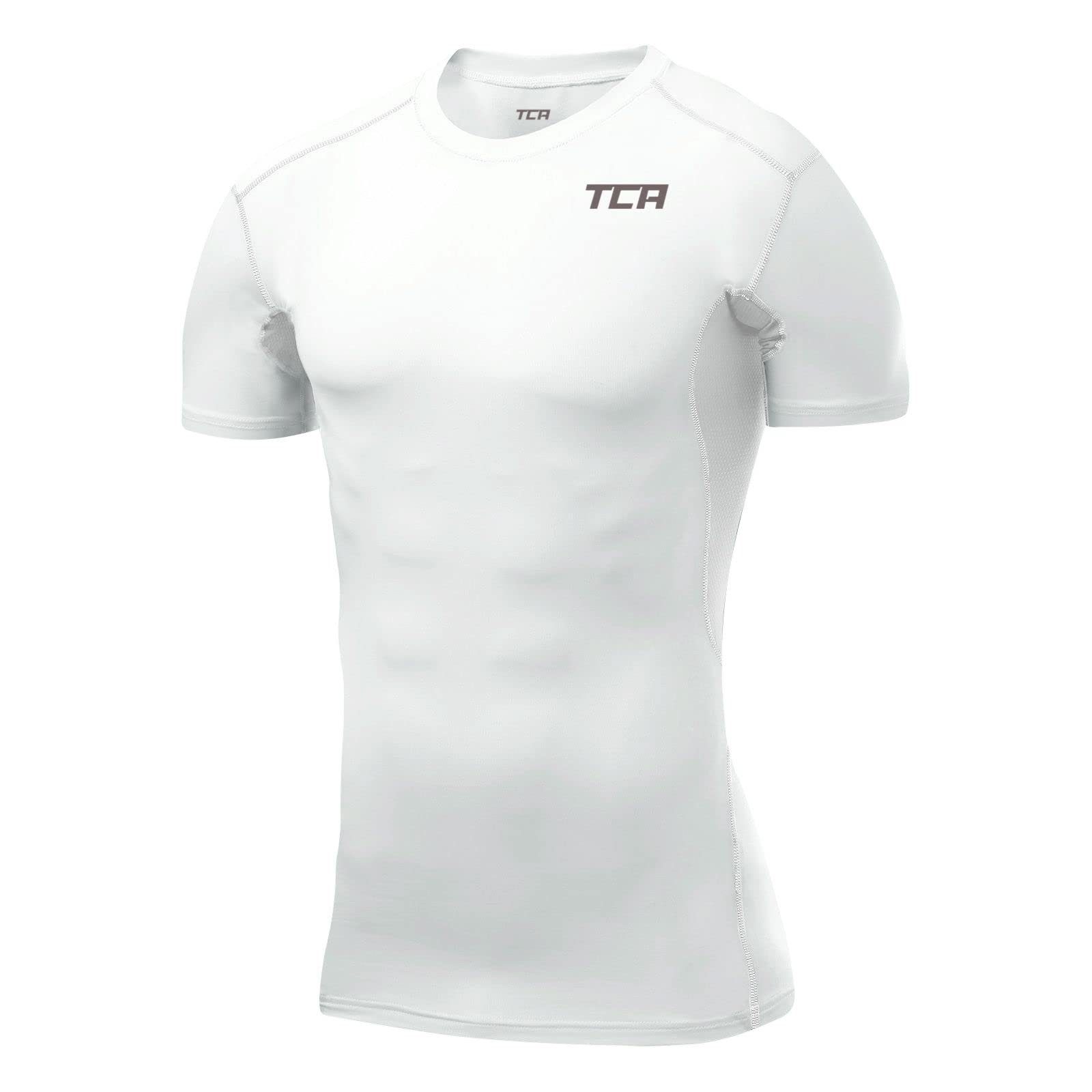 - Sportshirt, Weiss elastisch Funktionsunterhemd HyperFusion Herren TCA TCA kurzärmlig,