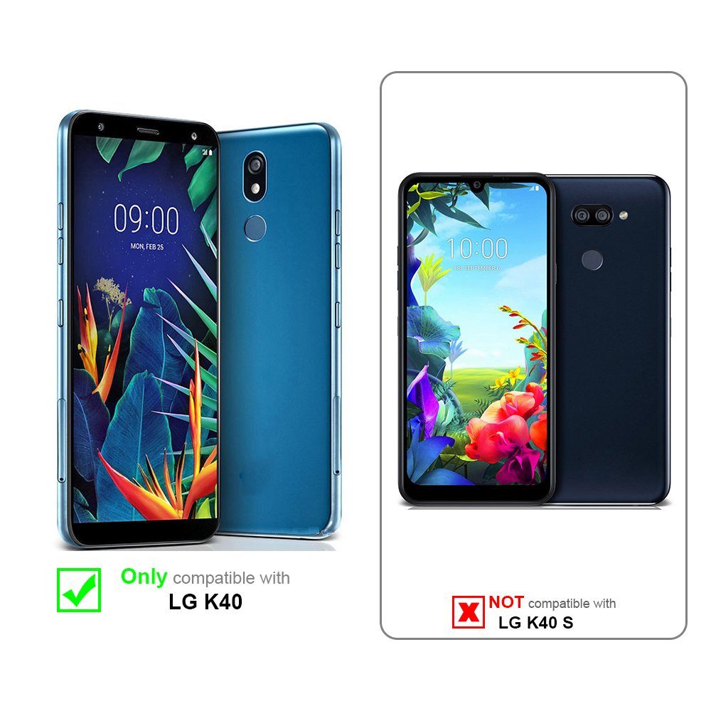 Cadorabo Handyhülle für LG K40 Hülle LG K40, Hülle Schutzhülle mit Standfunktion, Magnetverschluss und Kartenfach