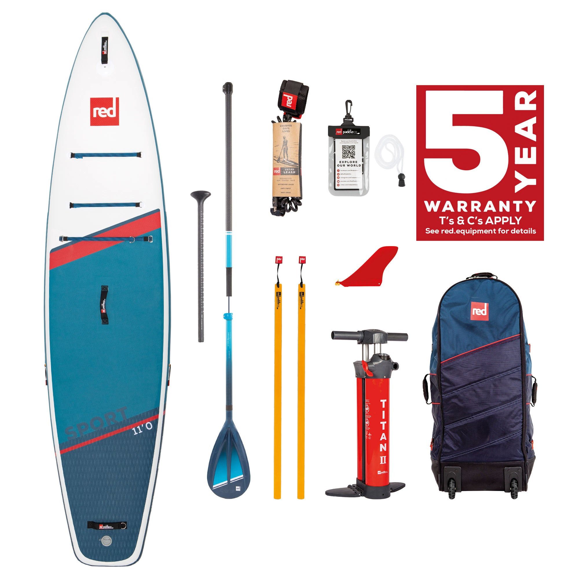 Red Paddle Inflatable SUP-Board SPORT 11'0" SET, mit Весла, mit Pumpe