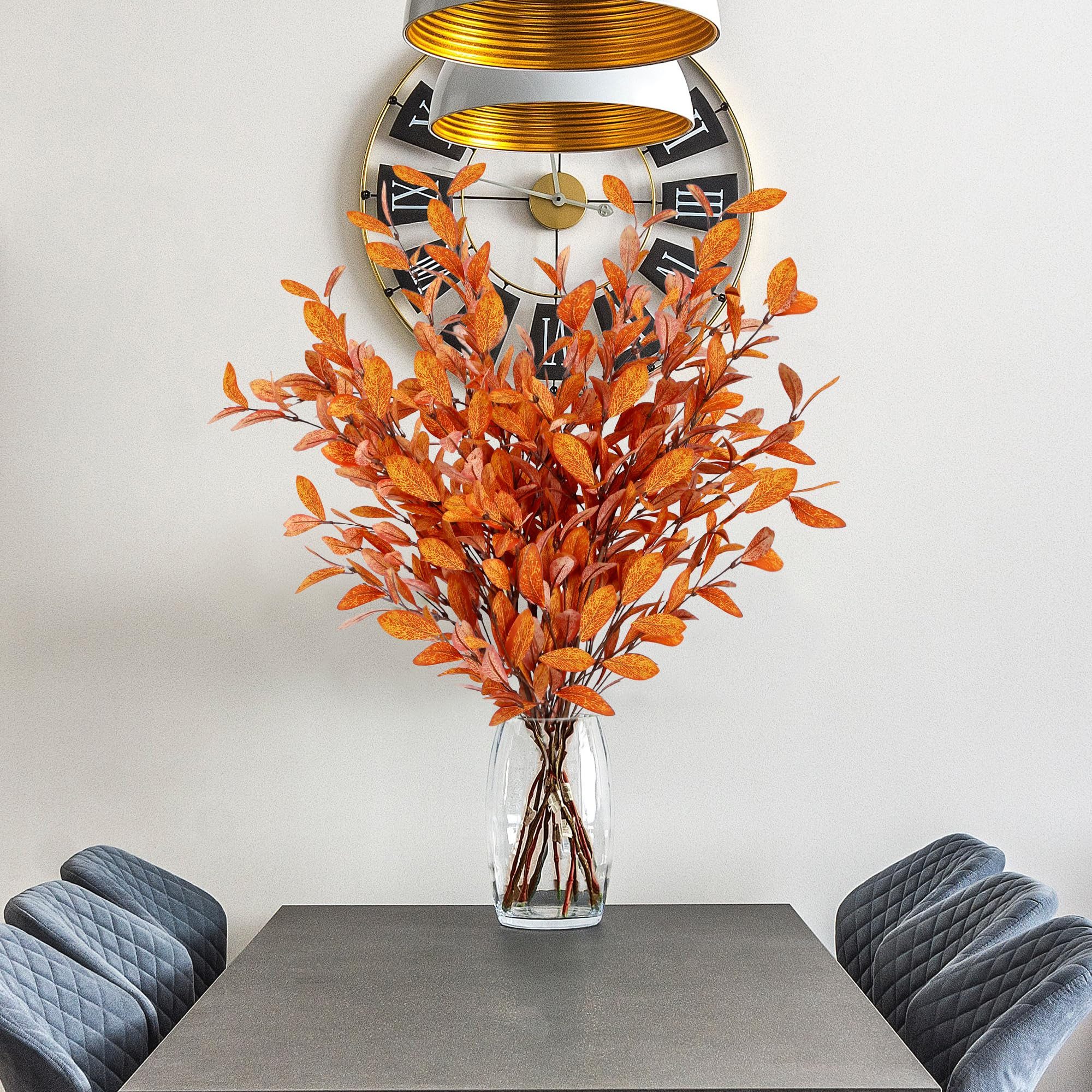 Kunstblumenstrauß 5 Stück künstliche Eukalyptus-Zweige für den Herbst, Herbststrauß, Bomiclss, Kunstblumen wie Echt, Herbstdeko für Außen Innen – Bild 4 von 5