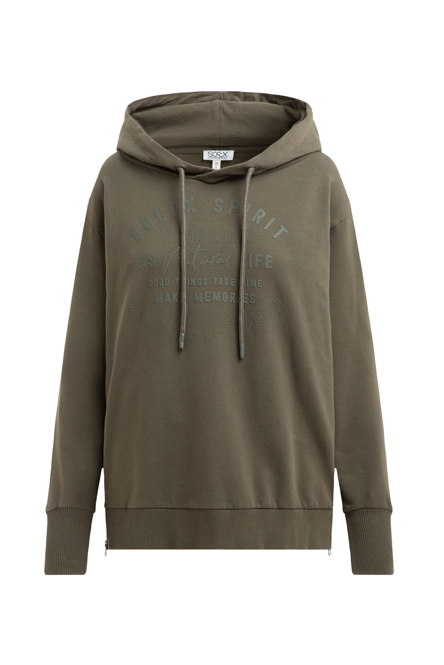 SOCCX Kapuzensweatshirt mit Reißverschluss an den Seiten günstig online kaufen