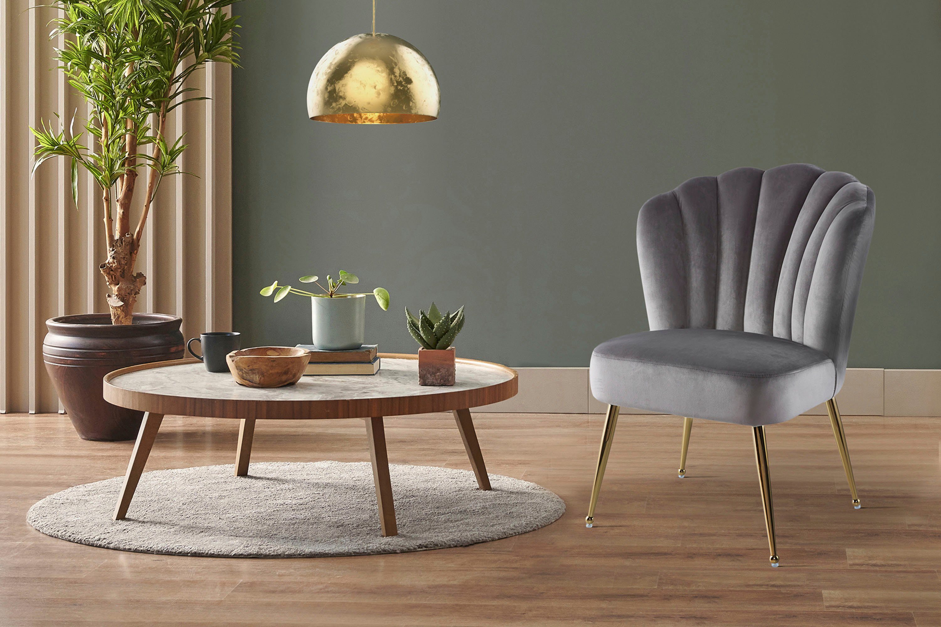 Kayoom Esszimmerstuhl Stuhl Pippa, Rückenlehne im Retro-Stil, ausgefallene Rückenlehne (1 St), samtweicher Bezug, Eye-Catcher im Raum, ausgefallene Rückenlehne