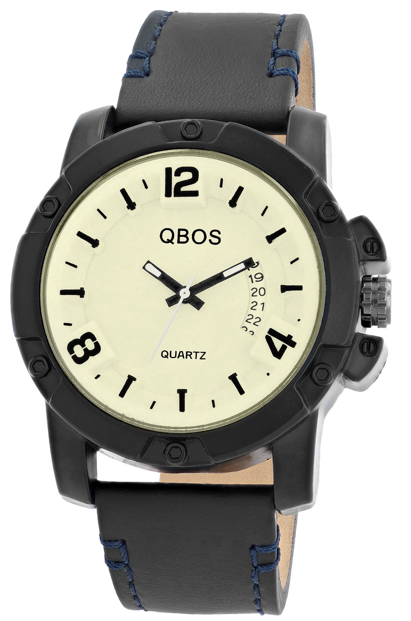 Qbos Quarzuhr Datumsanzeige