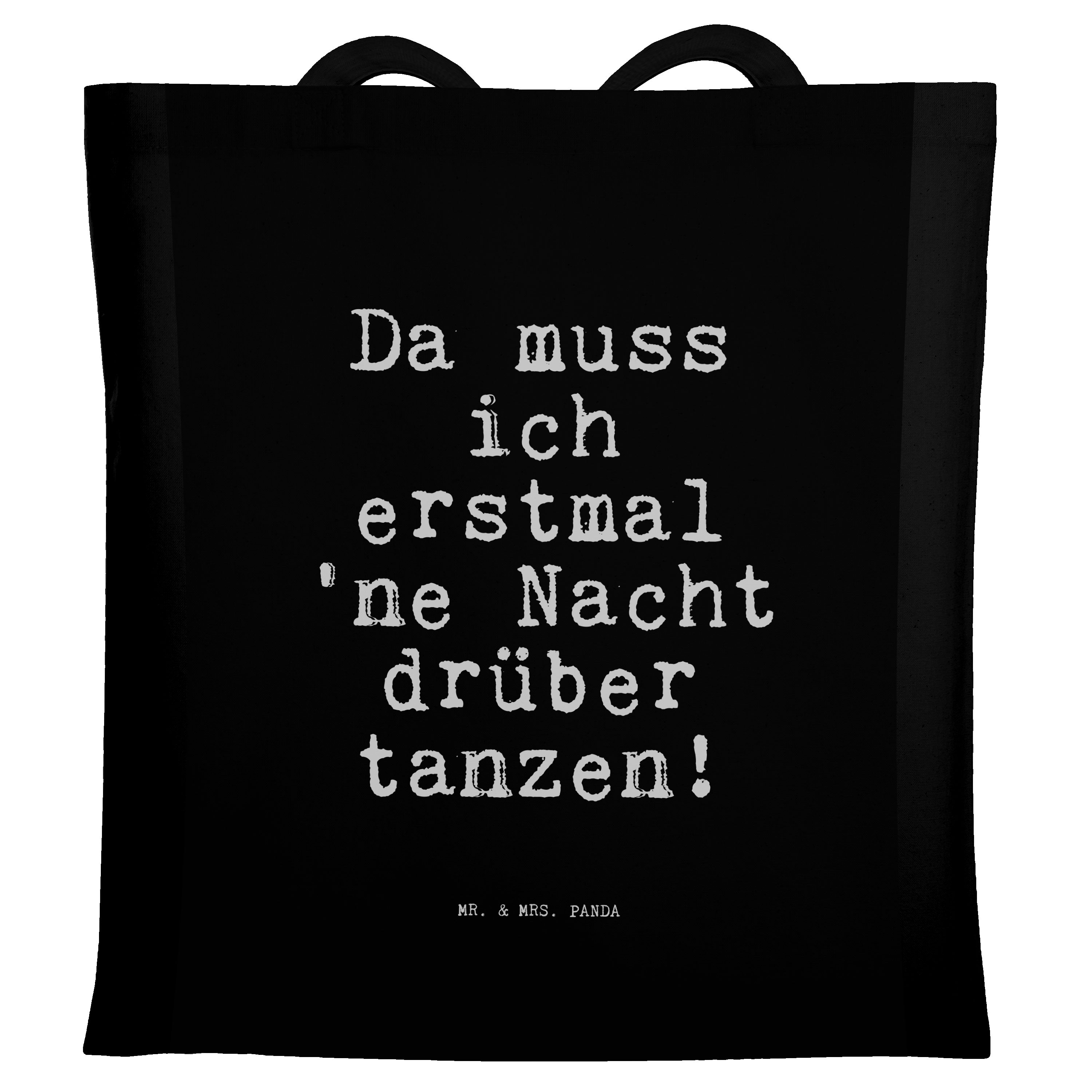 Mr. & Mrs. Panda Tragetasche Da muss ich erstmal... - Schwarz - Geschenk, Freunde, Beuteltasche, E (1-tlg)