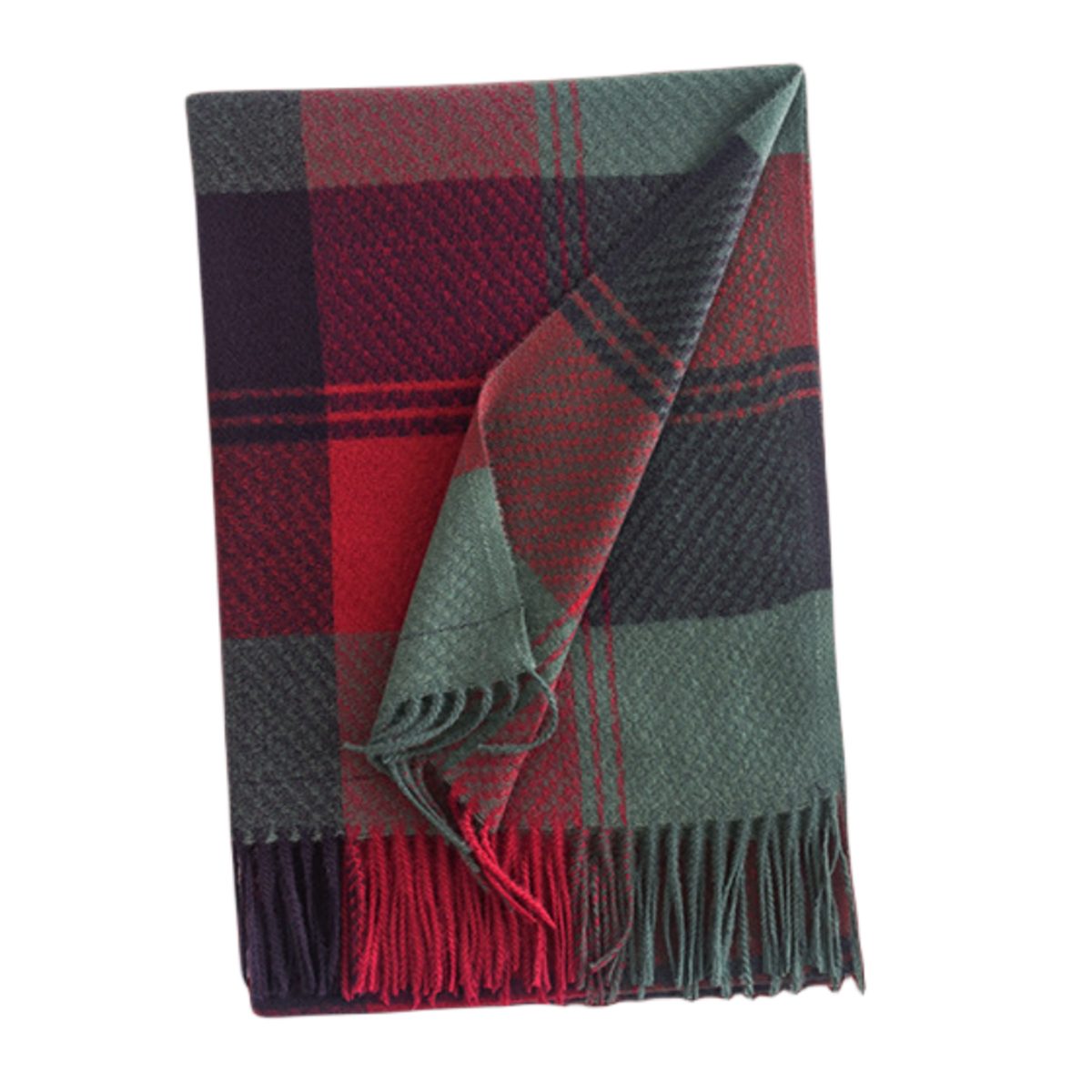 carefully selected Modeschal Karierter warmer Strickschal, weich und bequem Rot | Modeschals