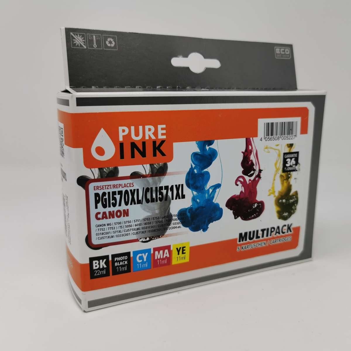Pure Ink Pure Ink Tintenpatrone Multipack ersetzt Canon PGI570XL/CLI571XL Tintenpatrone