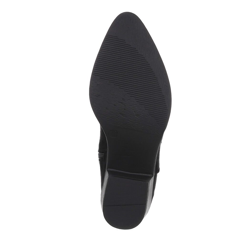 Ital-Design Moderner Western-Stiefel mit Stickerei für Damen Westernstiefel (89938048) Blockabsatz Stiefel in Schwarz