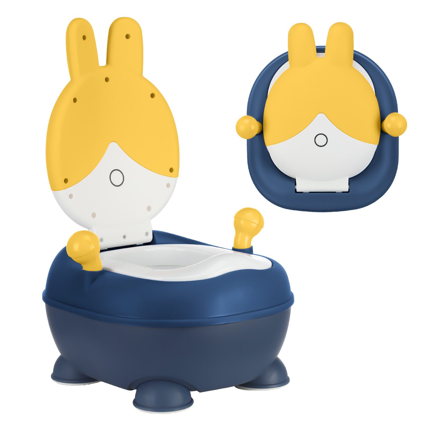 oyajia Toilettentrainer Niedlich Nilpferd Kindertoilette, Tragbare Baby Toilette, Lerntoilette, (Töpfchentraining für Babys – mit abnehmbarem Topf), abnehmbarer Toilettensitz, Meine kleine Toilette, ab 1 Jahr