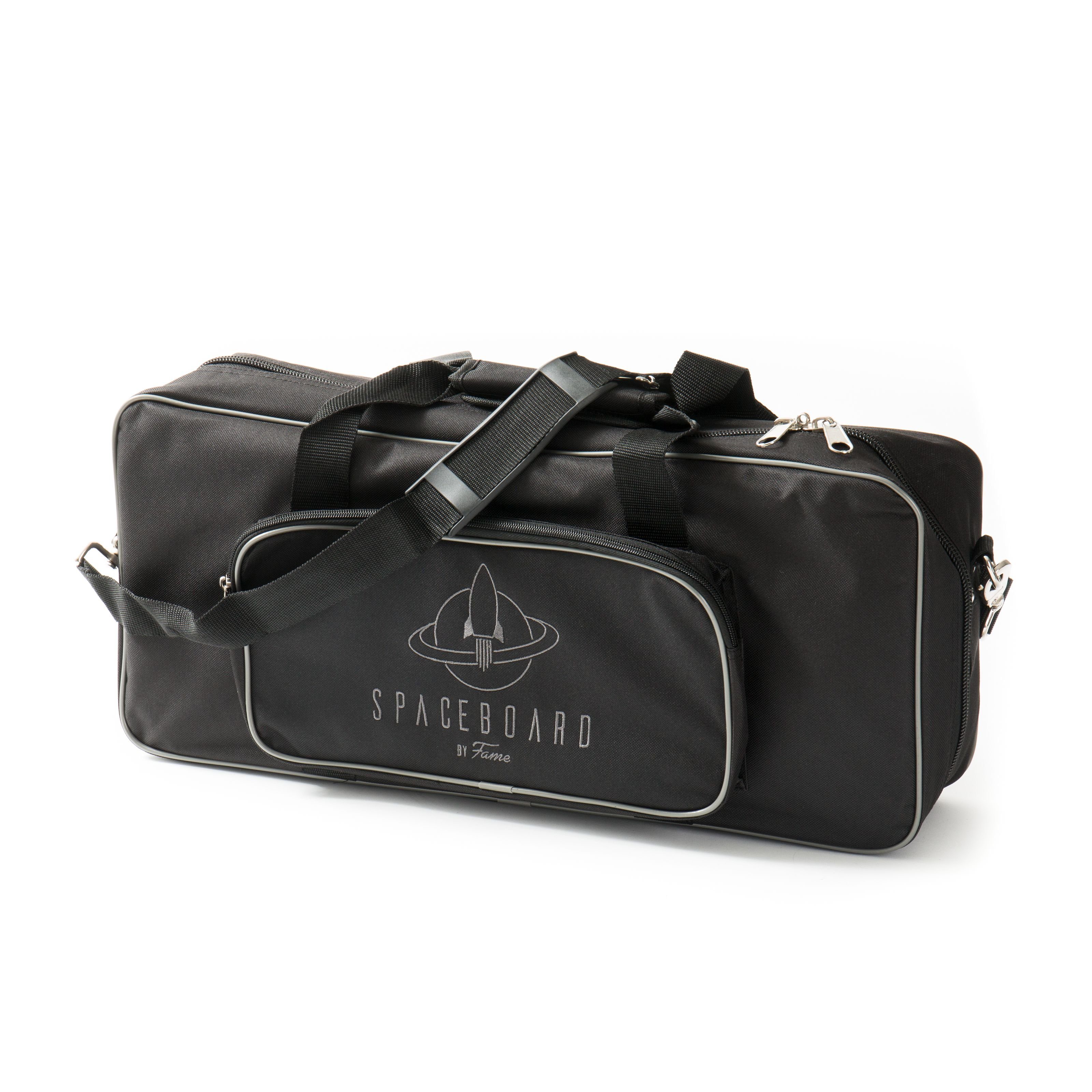 FAME Gitarrentasche (Pedalboard Mini Board aus pulverbeschichtetem Aluminium mit 2 Streben Mittelstrebe variable für 4 Effektpedale Gigbag Spaceboard 50M, Gitarrenkoffer und Gitarrentaschen, Taschen für Effektgeräte), Pedalboard Mini, Aluminium Pedalboard, Effektpedal Board