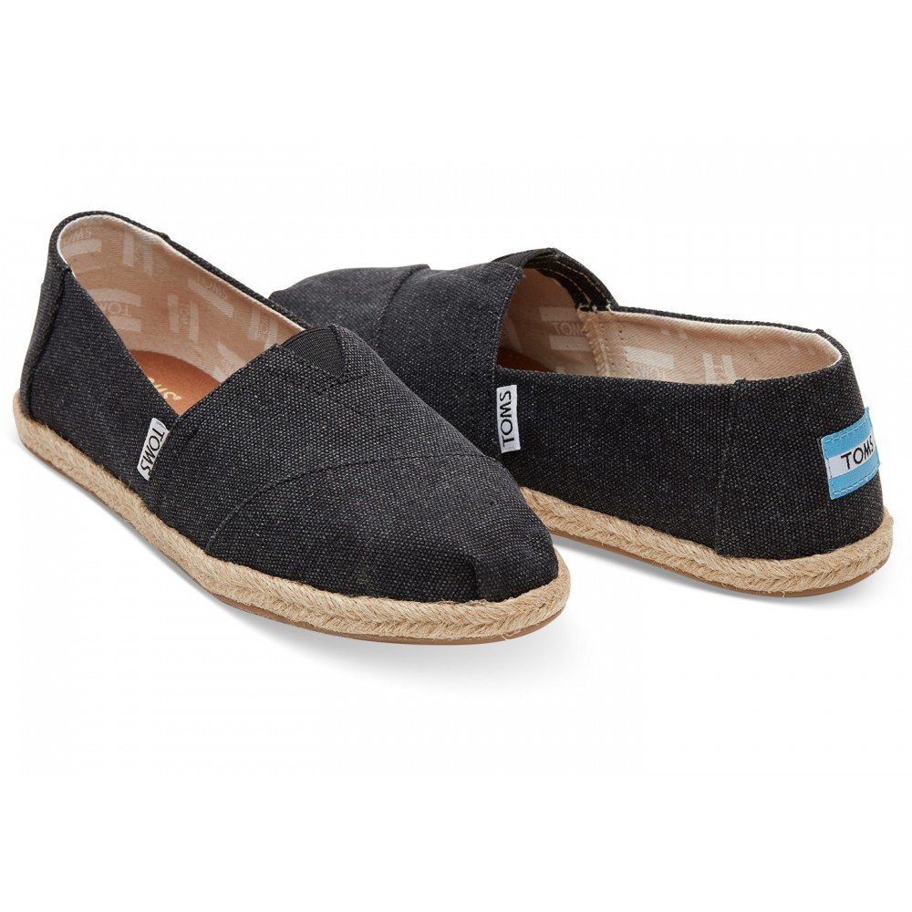 TOMS Black Washed Classics Damen, für Sandale vegane Schuhe