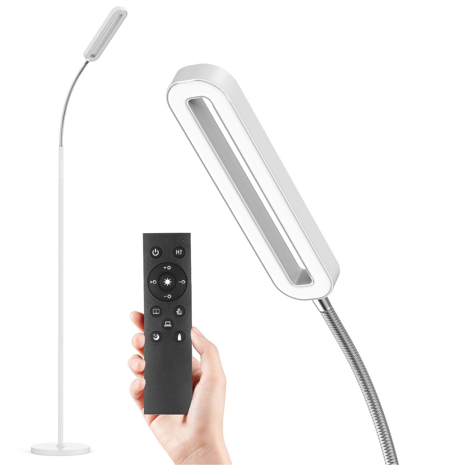 LED Stehlampe 12W LED Stehleuchte Wohnzimmer mit Fernbedienung & Touch-Steuerung