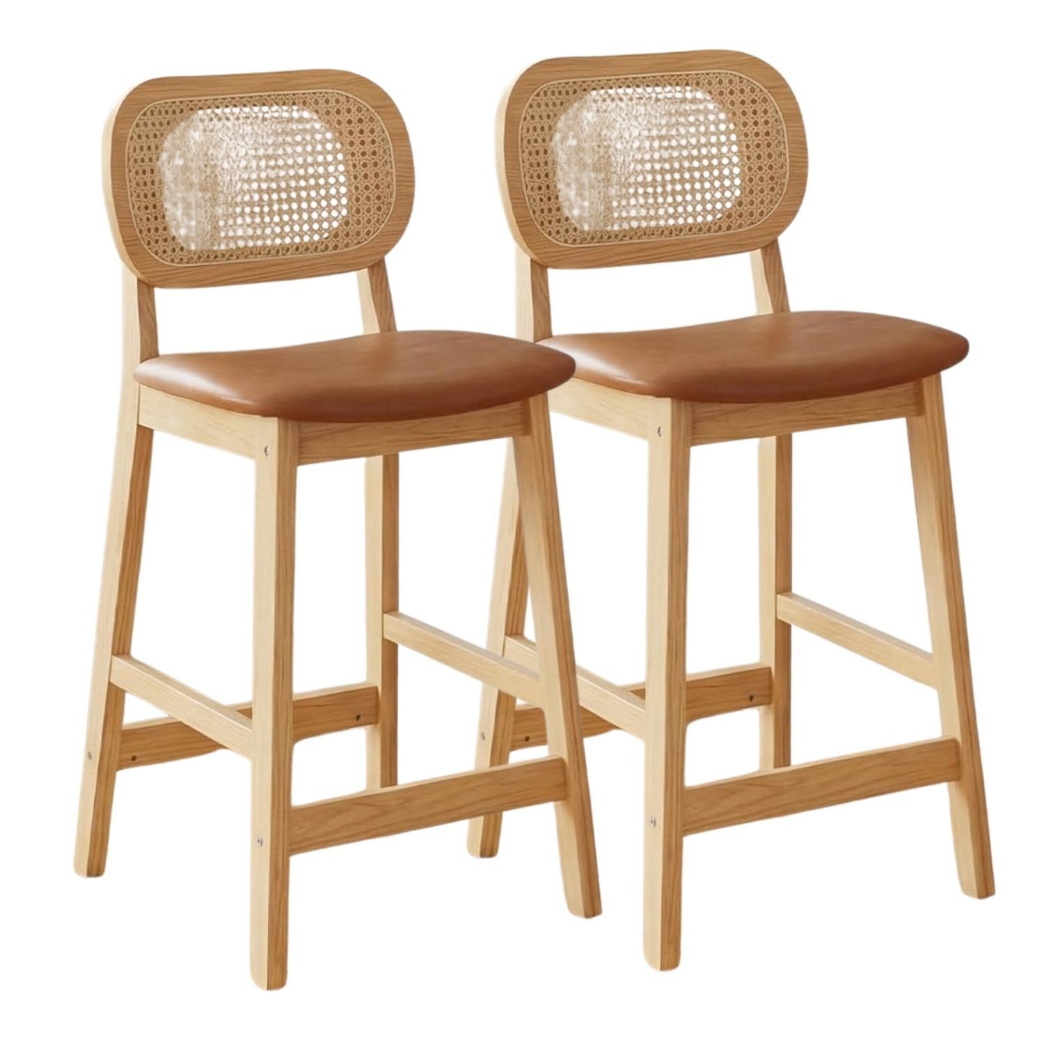 WAHSON OFFICE CHAIRS Barhocker Rattan 2/4er Set, Barstuhl Bistrohocker