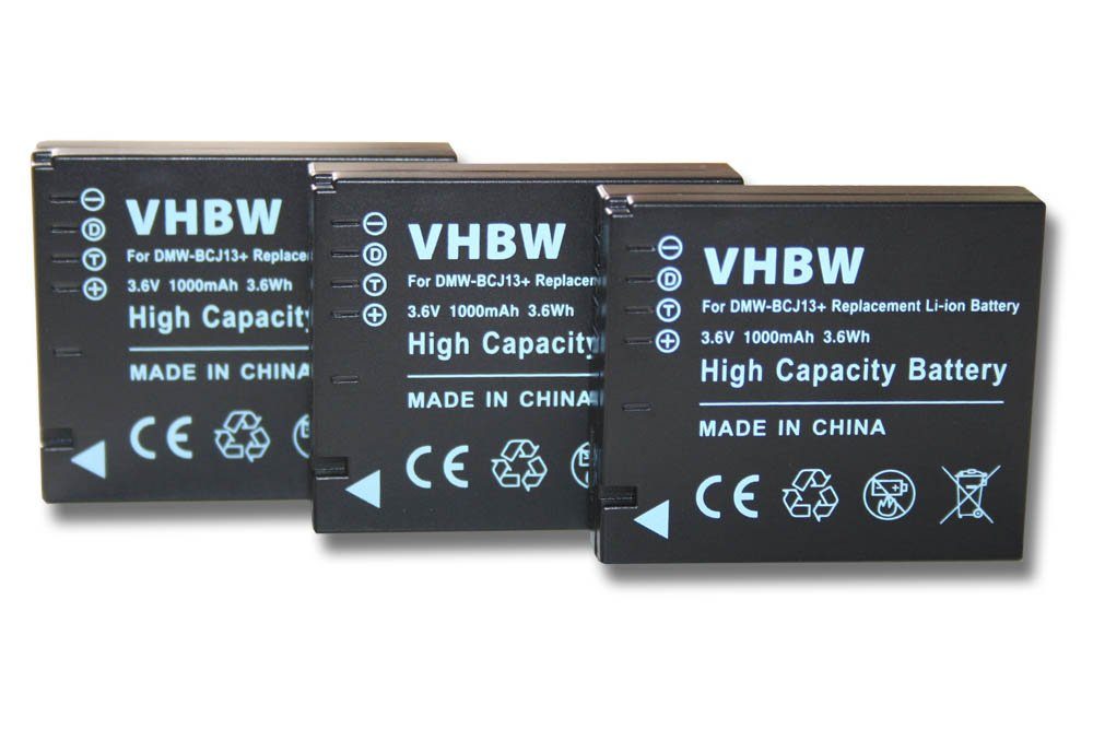 vhbw kompatibel mit Panasonic Lumix 1000 (3,6 DMC-LX7, mAh DMC-LX5 Kamera-Akku V) DMW-BCM13, Li-Ion