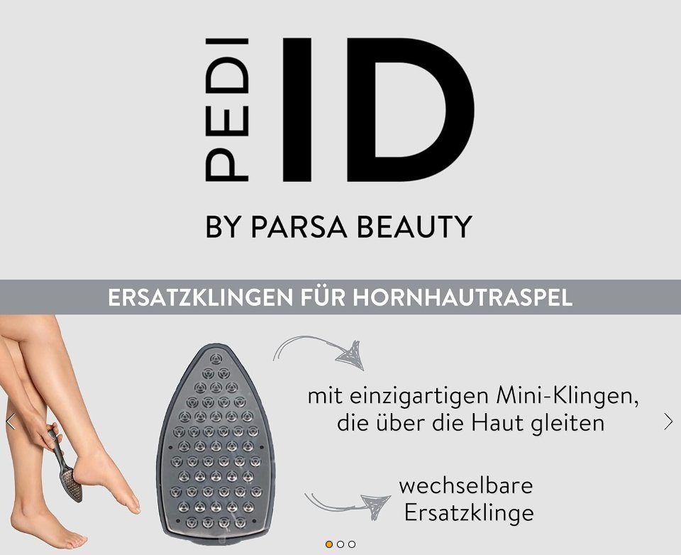 PARSA Beauty Nagelhautmesser PARSA Beauty ID Hornhautraspel Ersatzklinge (2 Stück)