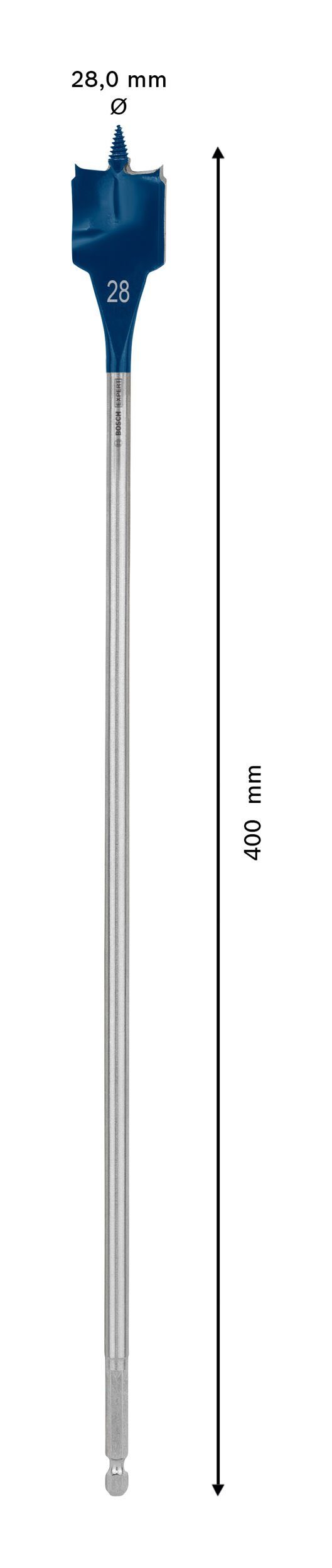 BOSCH Holzbohrer Expert Flachfräsbohrer mm Sechskant 28 Speed, 400 SelfCut x 