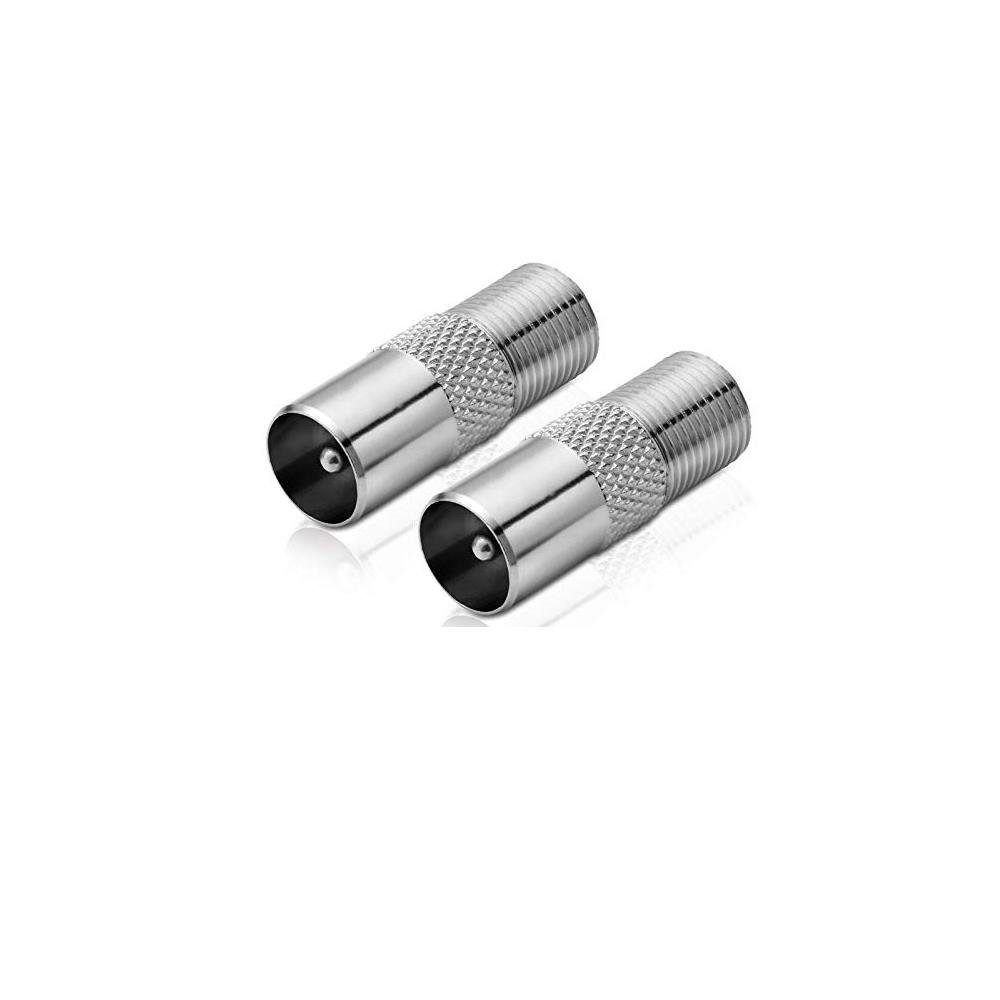Adapter F-Buchse / IEC-Koax-Stecker (2 Stück) SAT-Kabel
