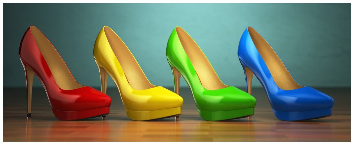 Wallario Wandfolie, Bunte Schuhe - High Heels für Frauen, in verschiedenen Ausführungen