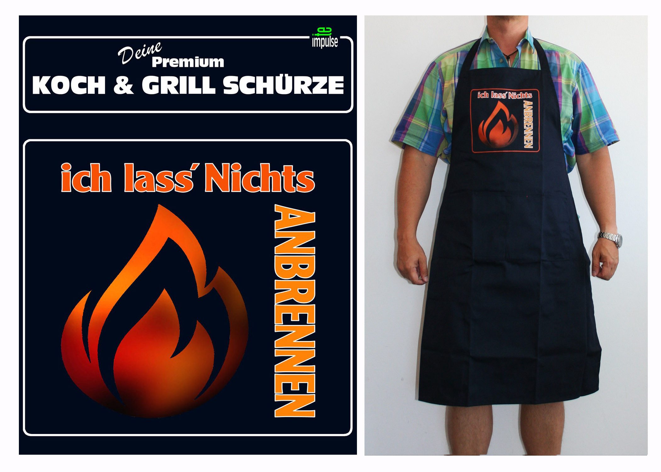 teprovo Grillschürze Kochschürze Schürze 116cm Ich günstig online kaufen