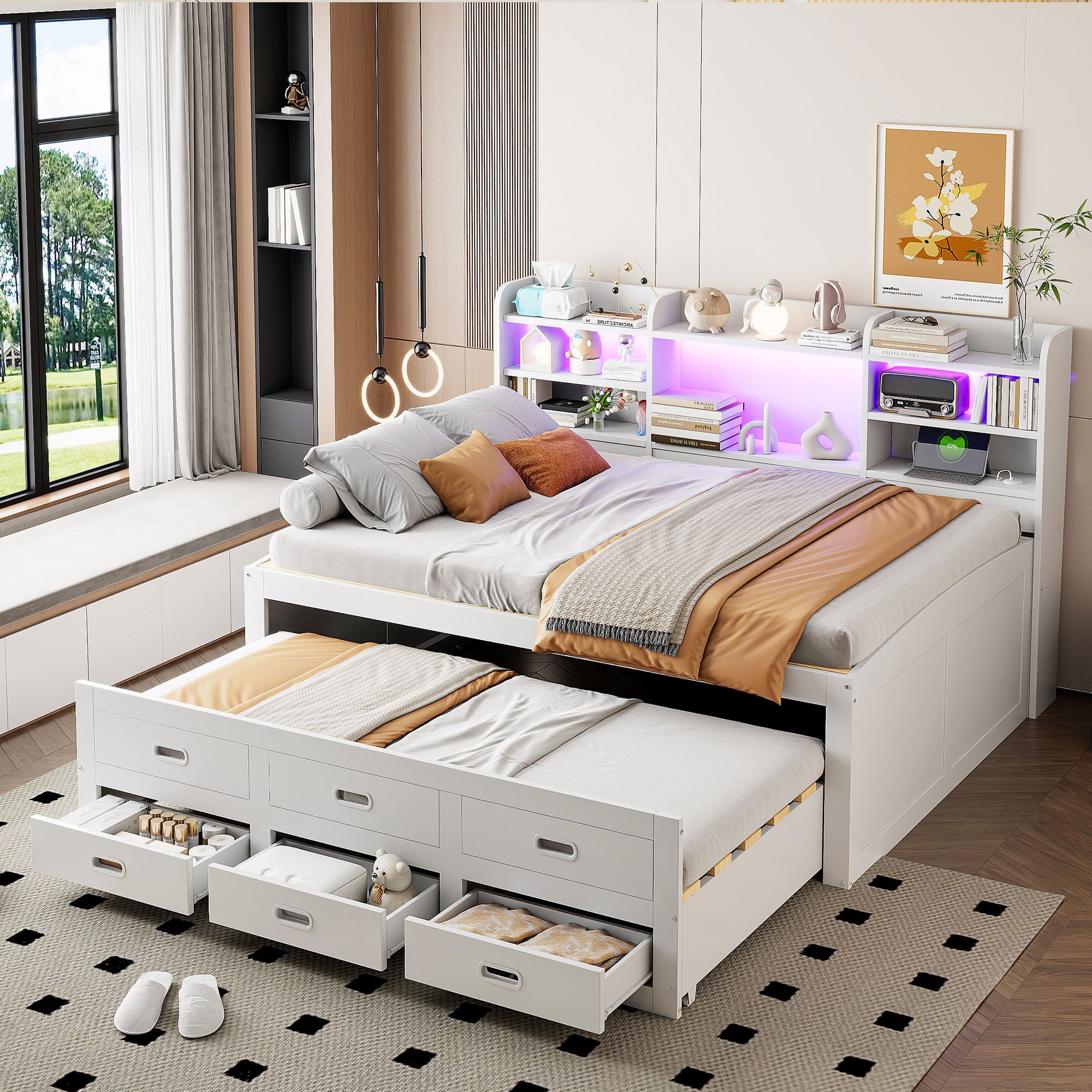 Flieks Daybett, Tagesbett 140x200cm Ausziehbett 90x190cm günstig online kaufen