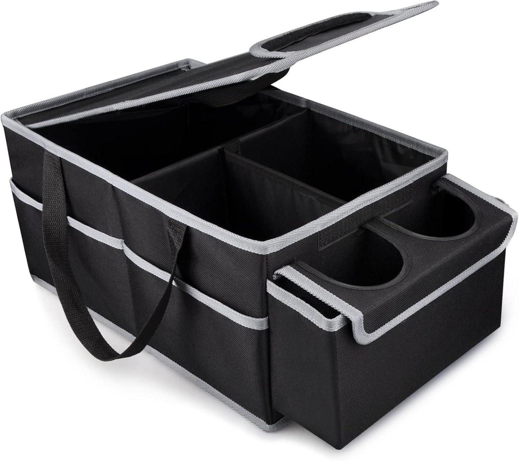 Laderaummatte Auto Organizer Rücksitz Kinder klappbar Vorne Beifahrersitz Schwarz