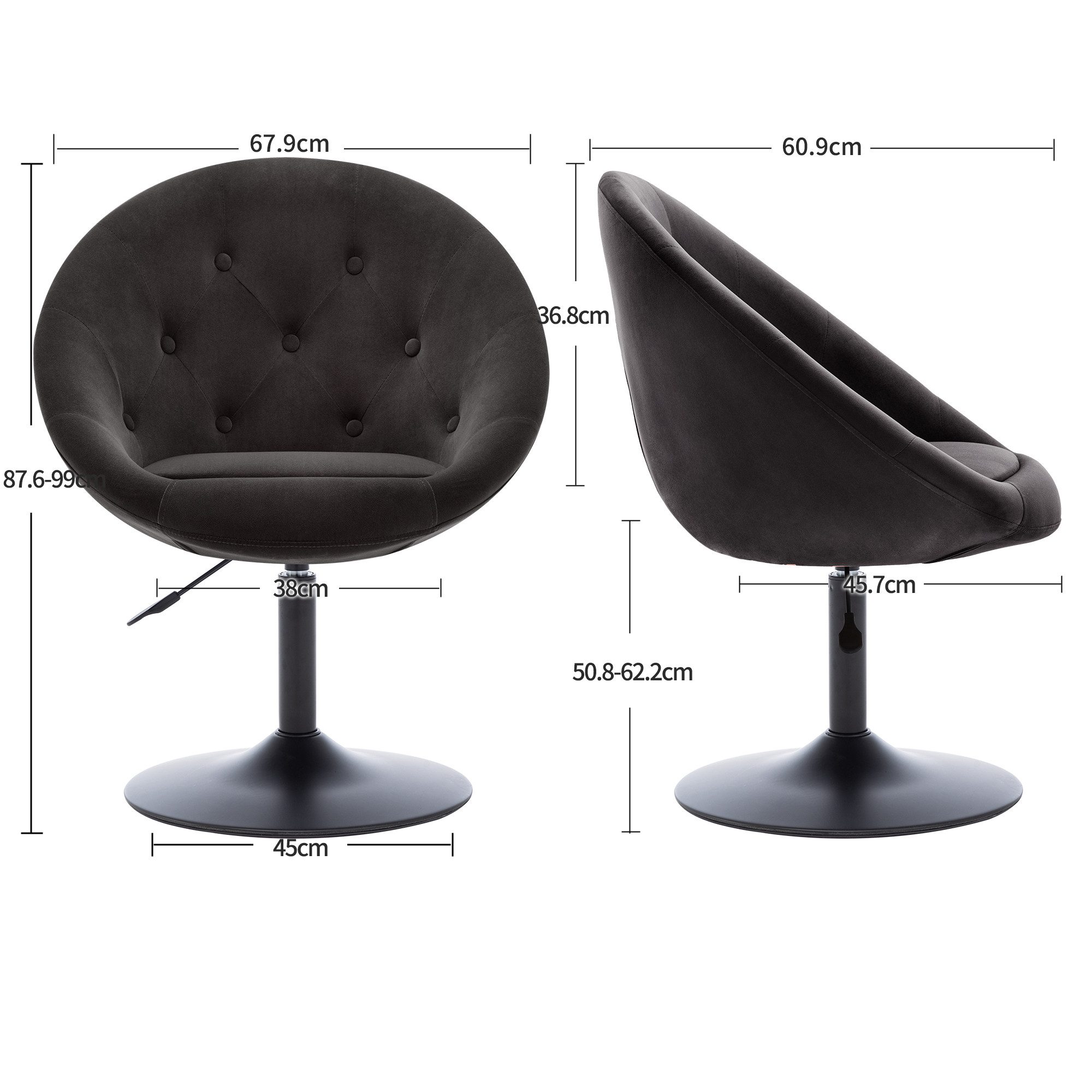Duhome Loungesessel 509A, Cocktailsessel Clubsessel Schminktischstuhl Drehs günstig online kaufen