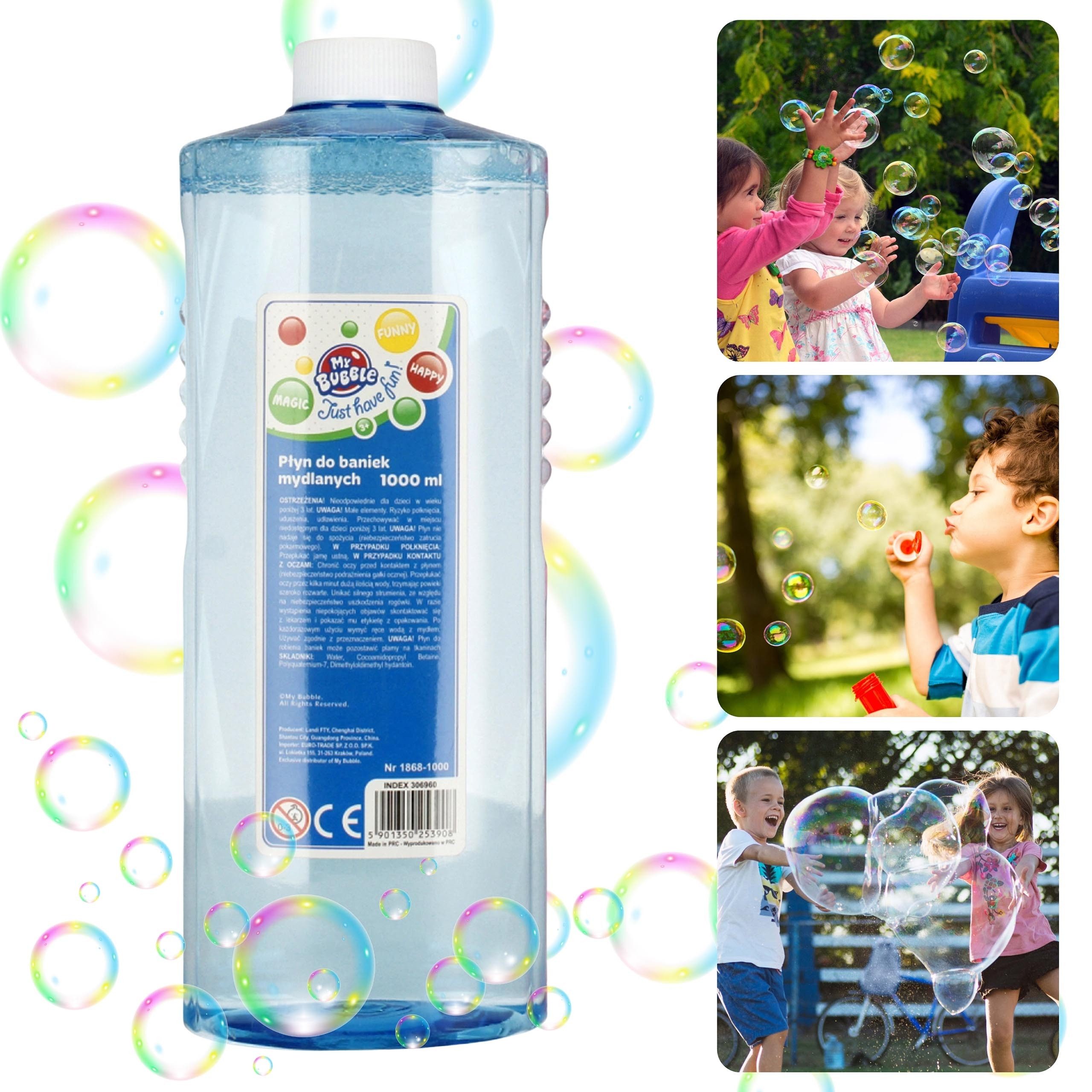 Sarcia.eu Seifenblasenmaschine Seifenblasenflüssigkeit, Seifenblasen MY BUBBLE Nachfüllflasche 1L