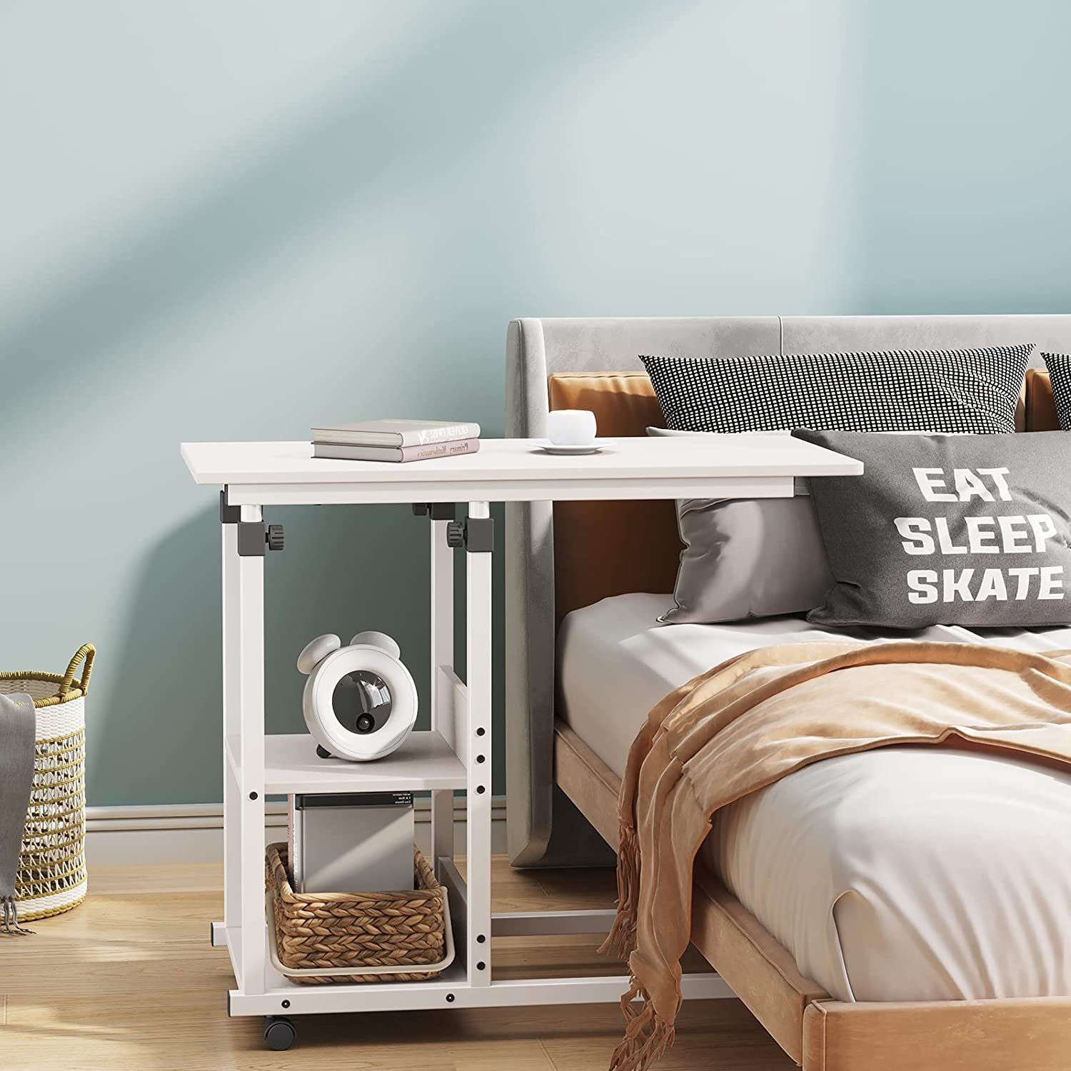 Dripex Beistelltisch Schreibtisch mit Rollen Computertisch Höhenverstellbar günstig online kaufen