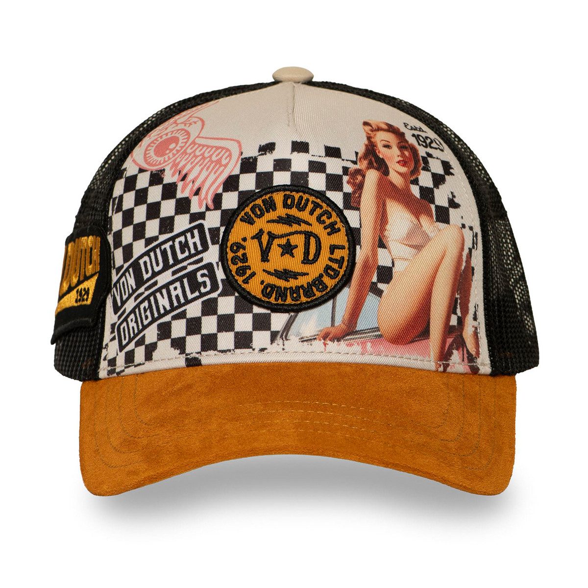 Von Dutch Trucker Cap Subl Retro Print mit markanten Stickerei