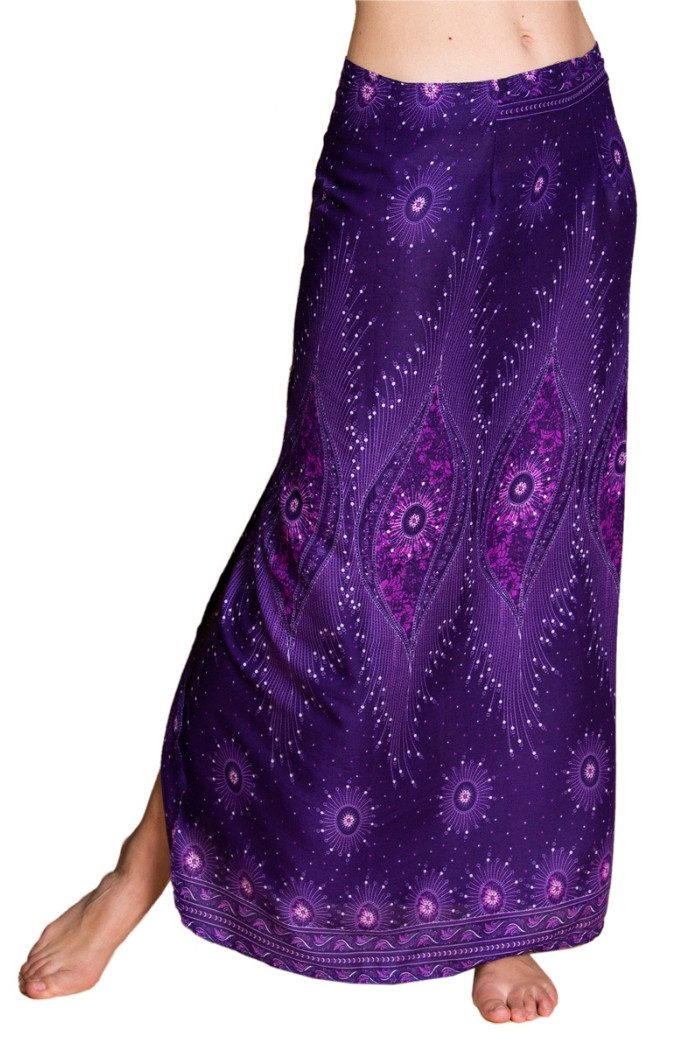 PANASIAM Sommerrock Wickelrock Damen leichter Sommerrock lang aus 100% Viskose Strandrock Pareo Rock - Bikini Cover-up im Boho Stil in farbenfrohen Designs