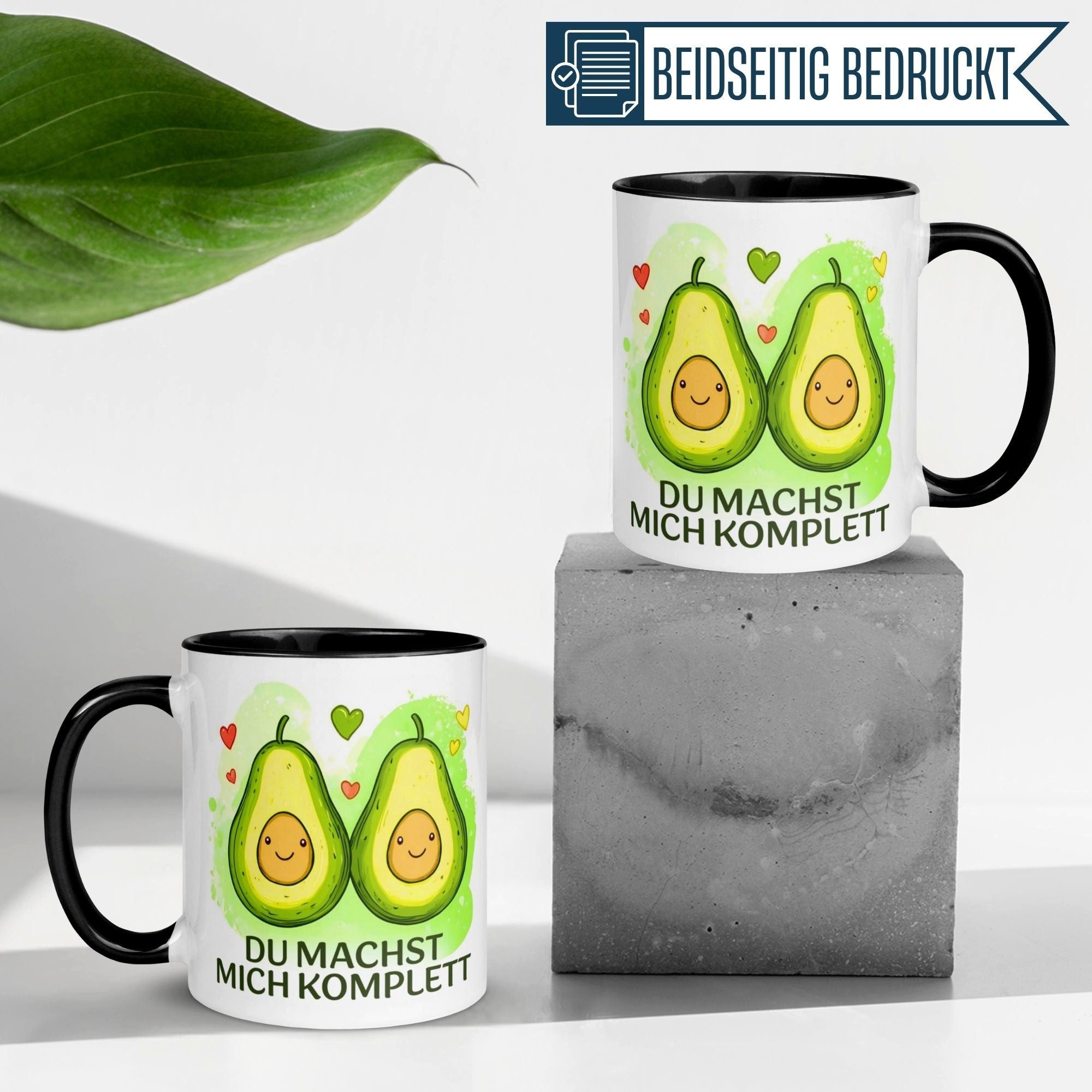 Momentals Tasse Liebe – „Du machst mich komplett“ – Ich liebe Dich Geschenk Jahrestag, Gratis Versand · Links-&Rechtshänder · Spülmaschinenfest
