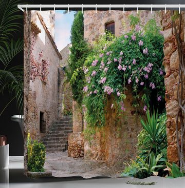 Abakuhaus Duschvorhang Moderner Digitaldruck mit 12 Haken auf Stoff Wasser Resistent Breite 175 cm, Höhe 180 cm, Urlaub Sommer-Garten-Blumen