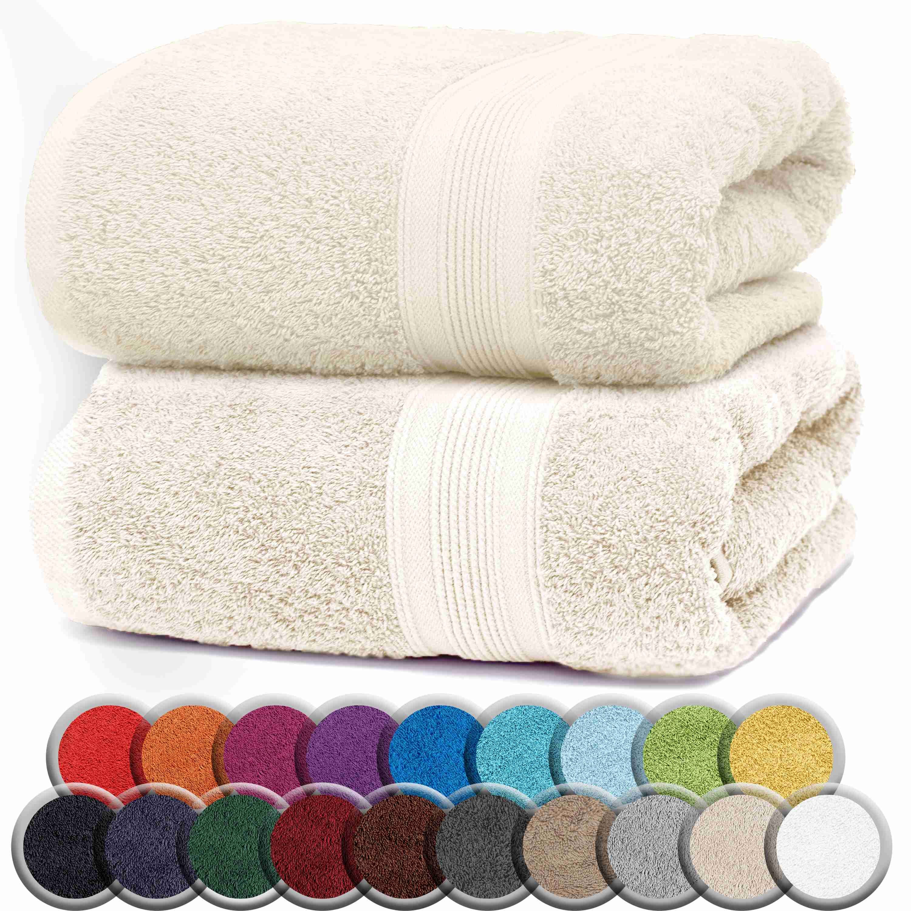 NatureMark Badetuch 2er-Set Frottier Badetücher 100x150cm, 100% Baumwolle ( günstig online kaufen