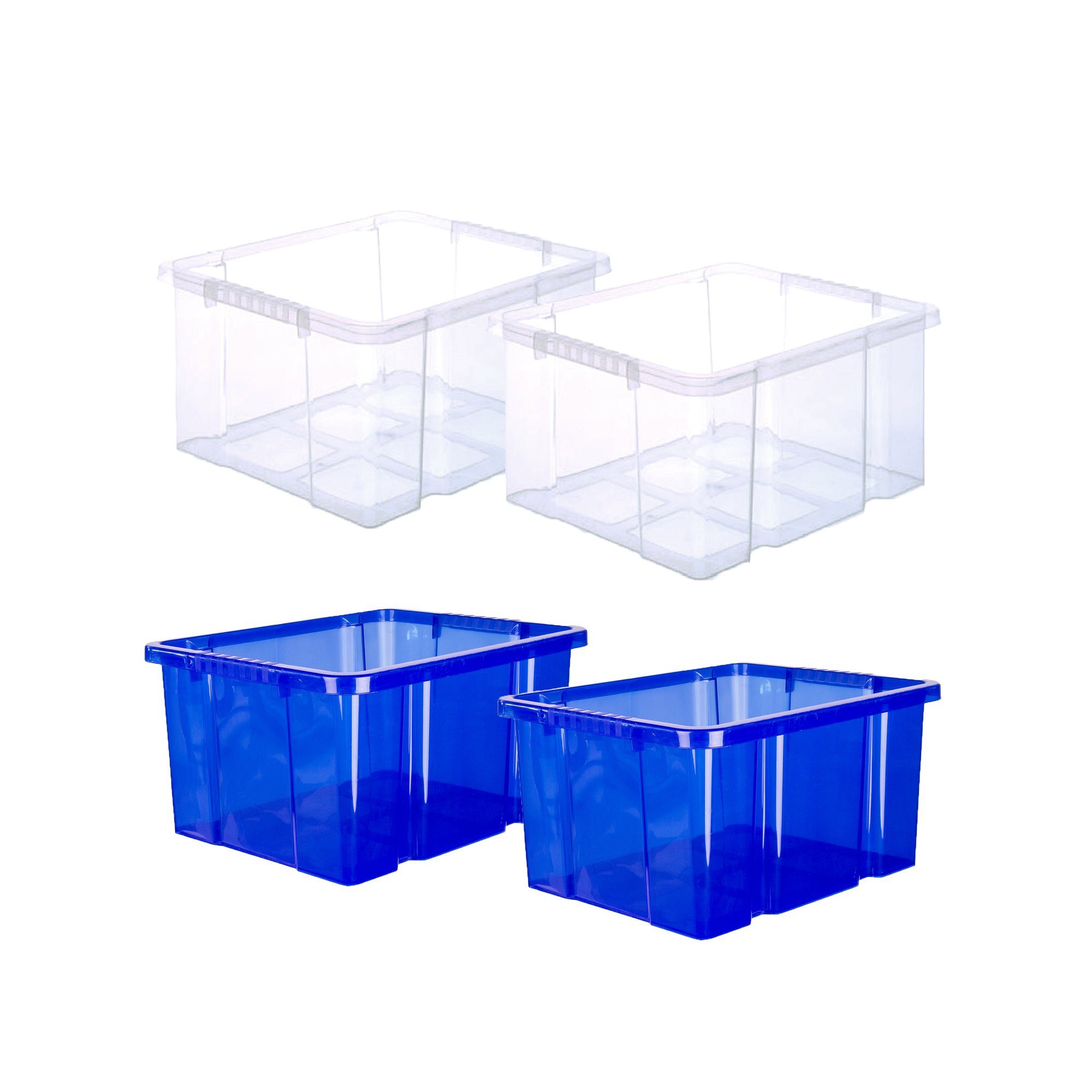 BigDean Stapelbox Kunststoffbox Eurobox stapelbar 44x35x24cm passt in Kastenregale (Set, 3 St., Euroboxen), Nestbar, Stapelbar, Passt in Kastenregal