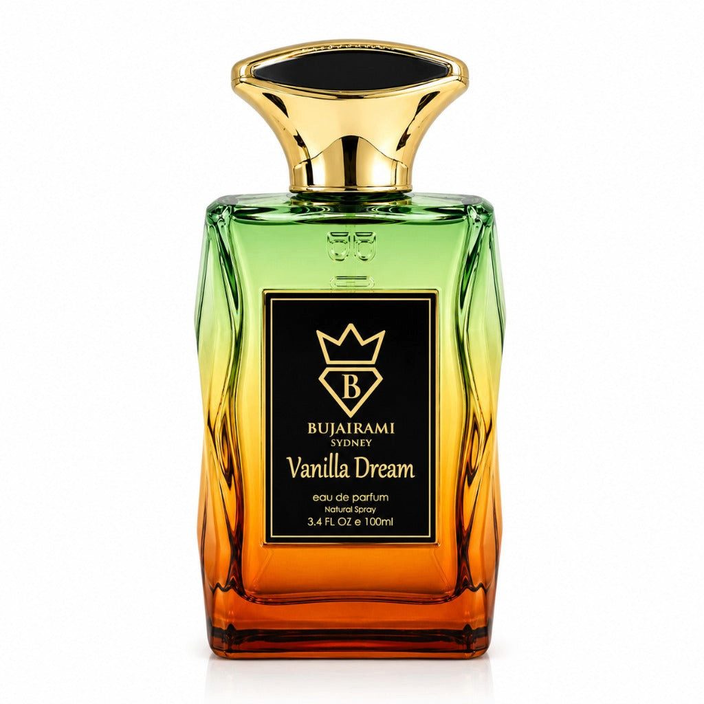 Bujairami Duft-Set Vanilla Dream EDP – Süß Gourmand + Parfümzerstäuber (leer)