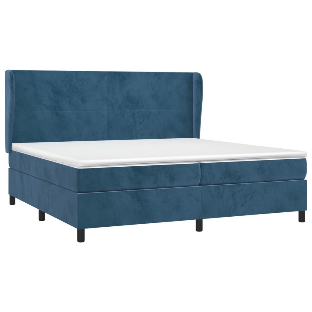 vidaXL Bett Boxspringbett mit Matratze Dunkelblau 200x200 cm Samt