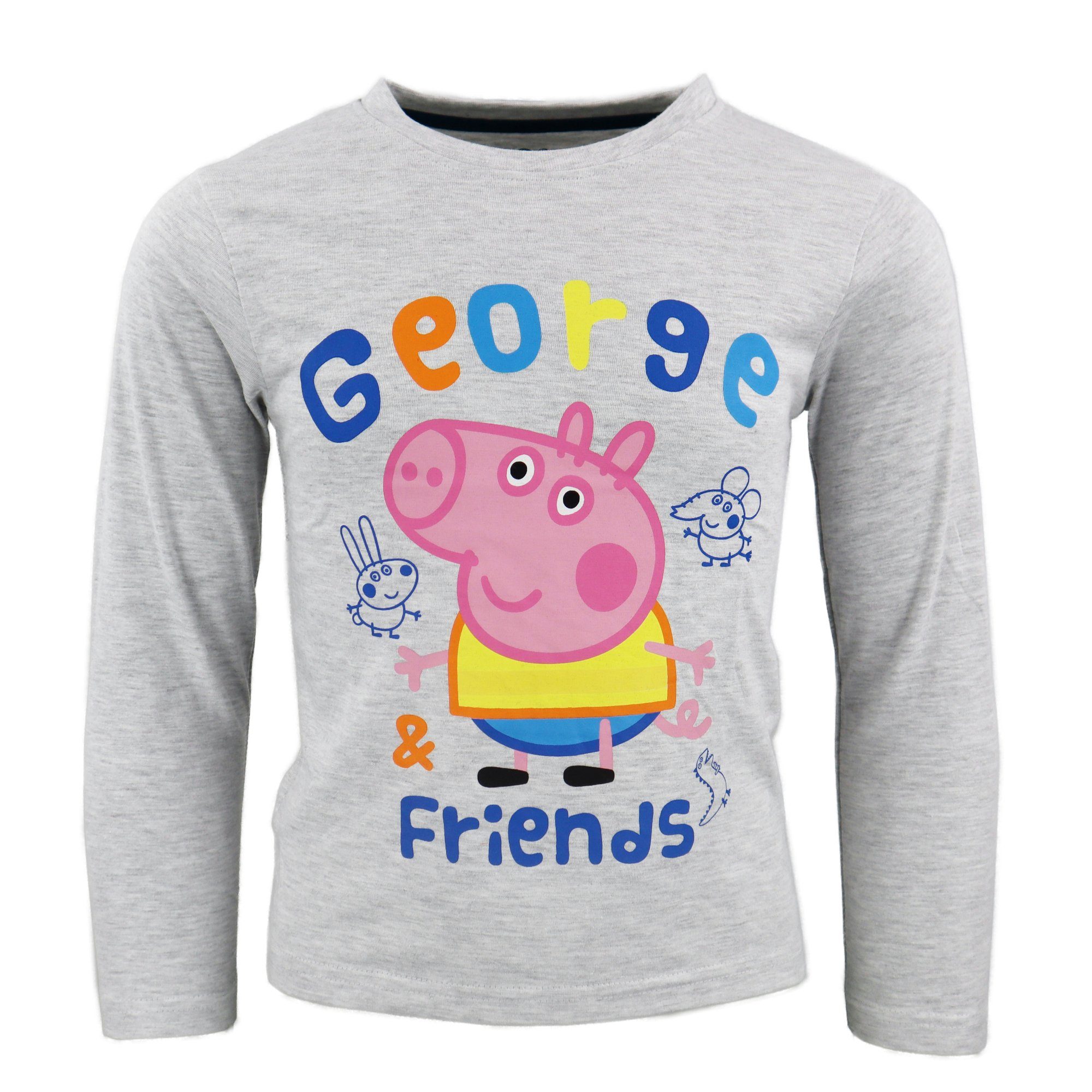 Peppa Pig Schlafanzug Peppa Jungen Hose Shirt bis Wutz Kinder 92 Pig Gr. Pyjama 116 George Hellgrau