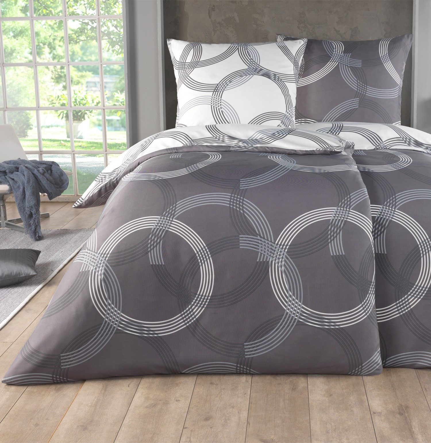 Kuscheli Bettwäsche 2x 135x200 + 2x 80x80 cm atmungsaktiver Bettbezug, moderne Designs, Für Allergiker geeignet, pflegeleicht, angenehm weicher Stoff