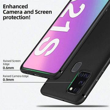 CoolGadget Handyhülle Black Series Handy Hülle für Samsung Galaxy A21s 6,5 Zoll, Edle Silikon Schlicht Robust Schutzhülle für Samsung A21s Hülle