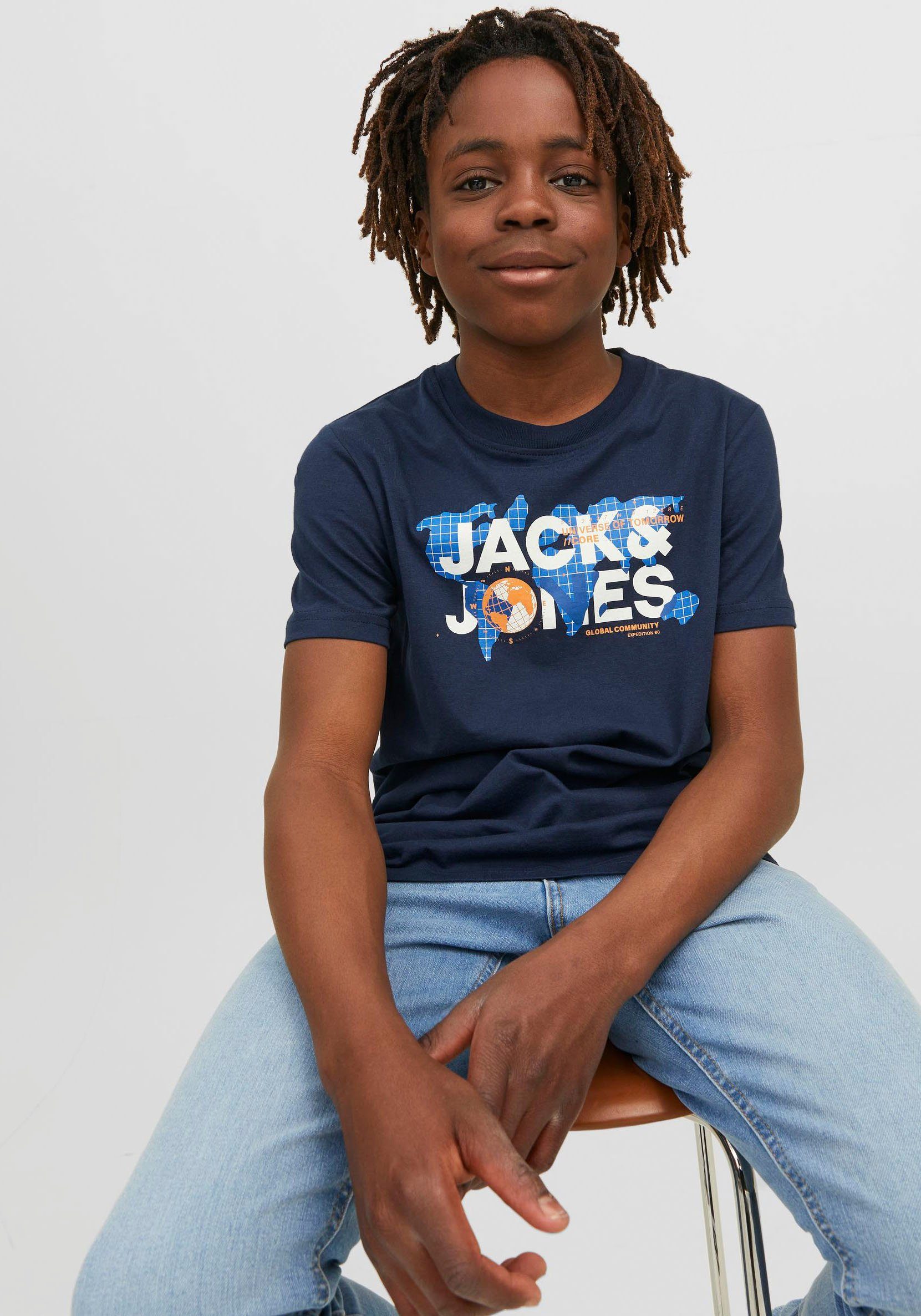 JNR Junior SS JCODUST navy & SN blazer CREW TEE Rundhalsshirt NECK Jones Jack