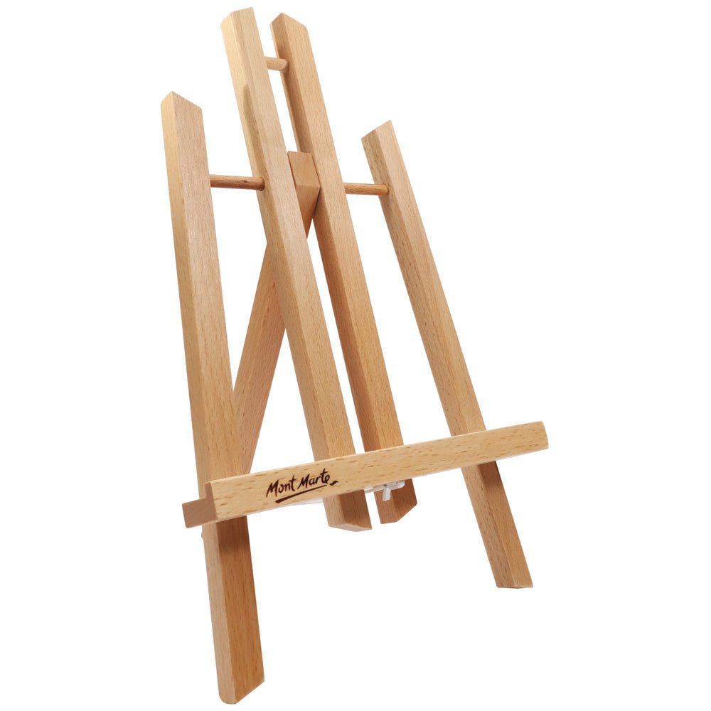 Mont Marte Tischstaffelei Kompakte Staffelei aus Buche - in 2 Varianten (30 cm & 40 cm Höhe), Buchenholz-Staffelei zum Malen & für Leinwände, Photos & Kunstwerke