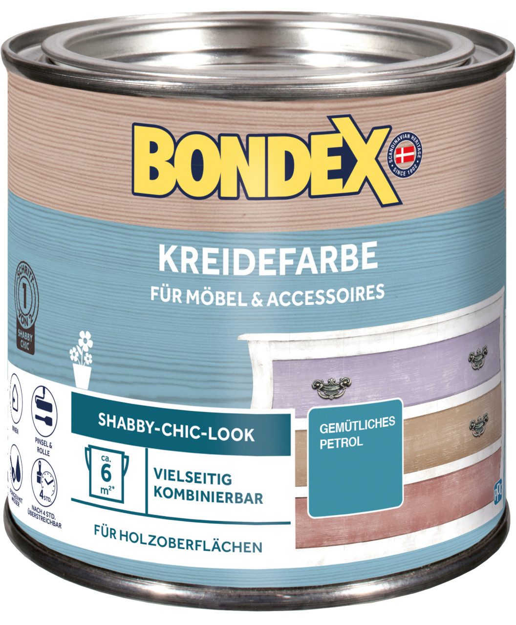 Bondex Holzschutzlasur Bondex Kreidefarbe 500 ml gemütliches petrol