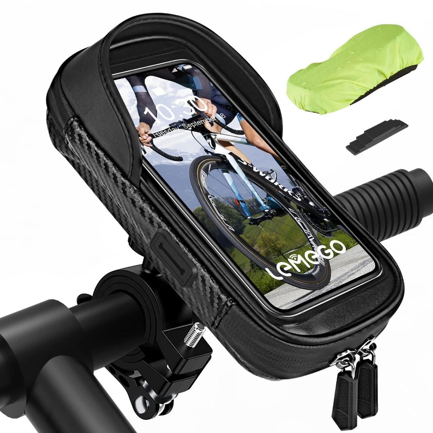 Smartphone-Halterung Handyhalterung Fahrrad wasserdicht 360Grad Lenkertasche Schwarz